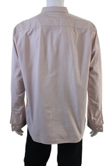 Theory Mens Point Collar Button Up Shirt Beige Long Sleeve Cotton Size XL