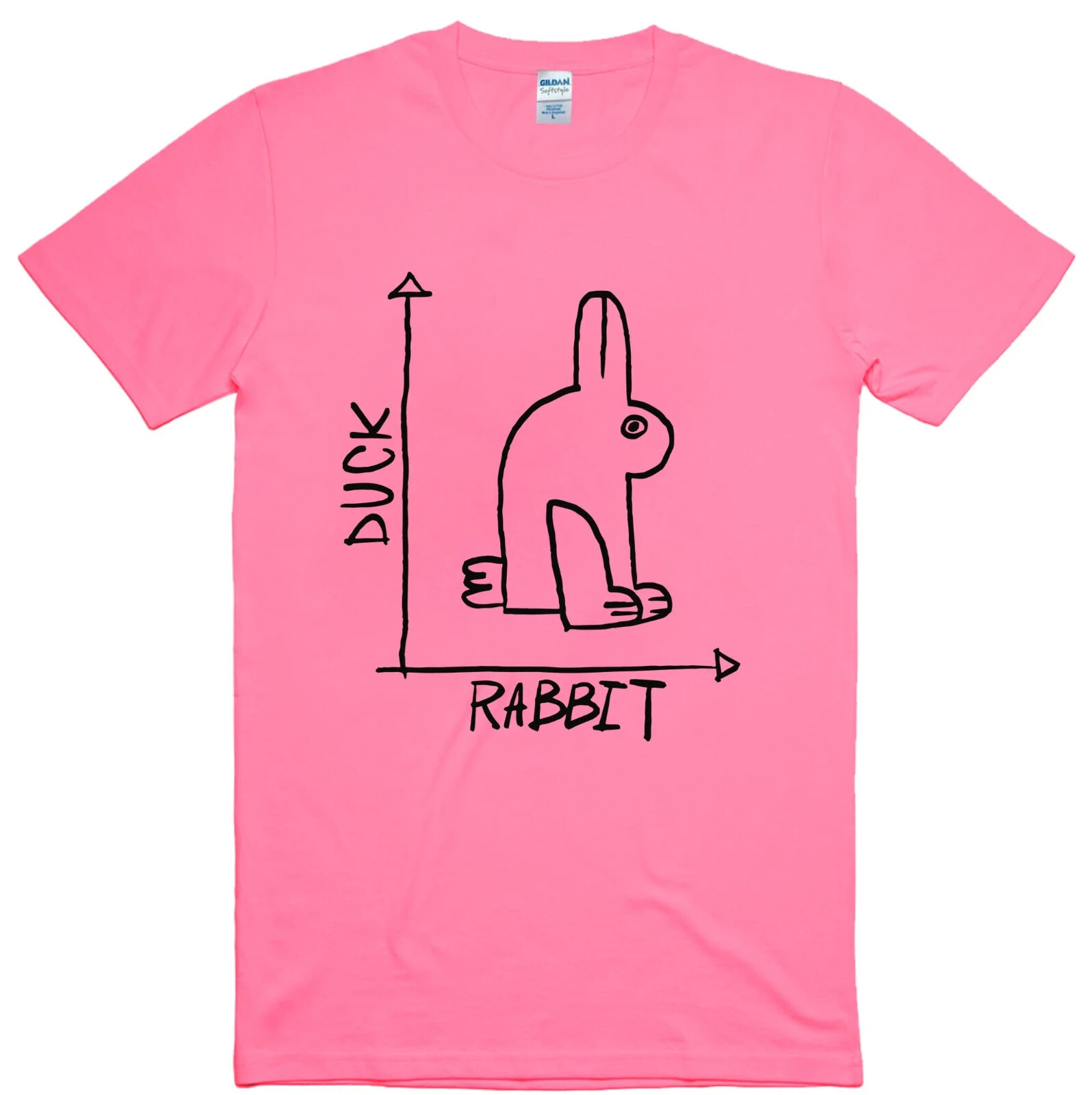 Mens Funny T-Shirt Rabbit Duck Design Regular Fit 100% Cotton Tee gallery