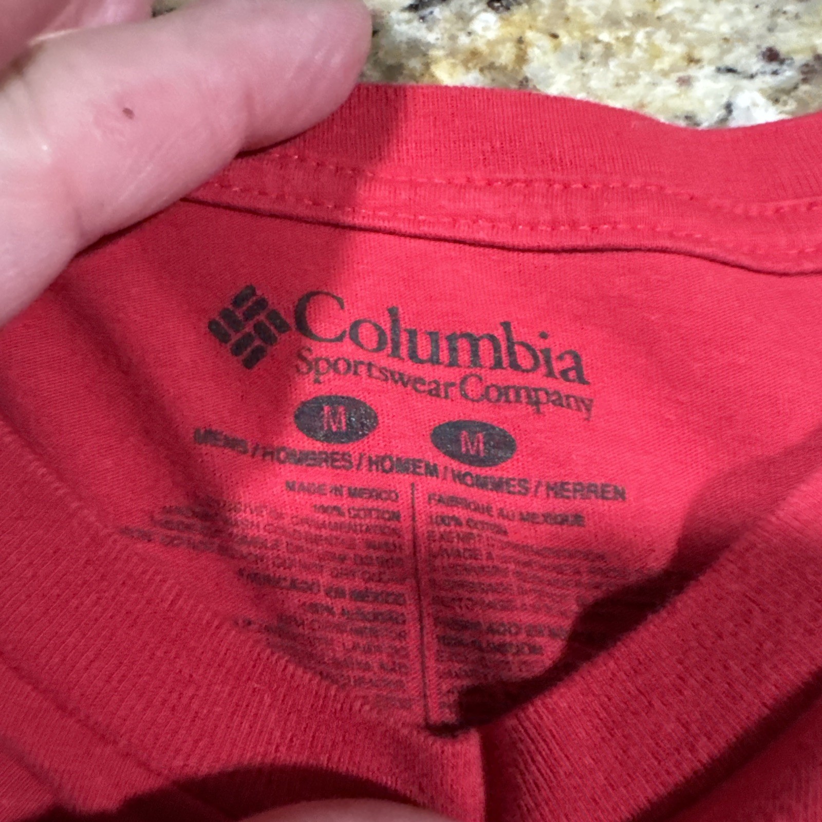 Columbia Sportswear Mens Size Medium Striped Graphic T-Shirt Heather Red Cpix gallery