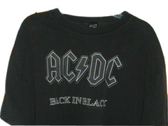 Vtg AC DC Tee Impact Merchandising Back In Black Rock Band T-Shirt 2005 Unisex