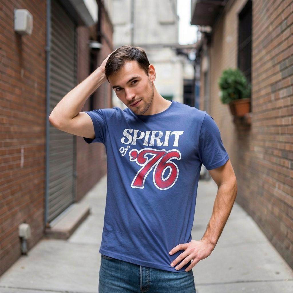 Mens Spirit Of 76 T Shirt Funny Fourth Of July Party Patriotic 1776 Tee For Guys gallery