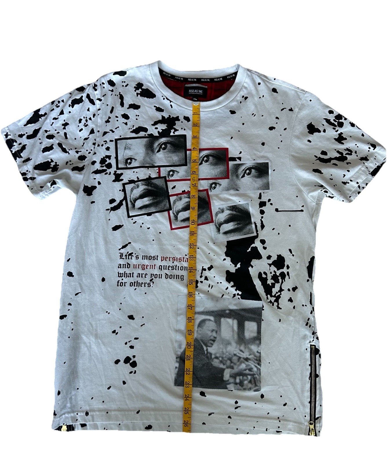 Rise As 1ne M.L.K. Jr. Allover Print Side Zip Graphic T-Shirt MLK Size XL AOP gallery