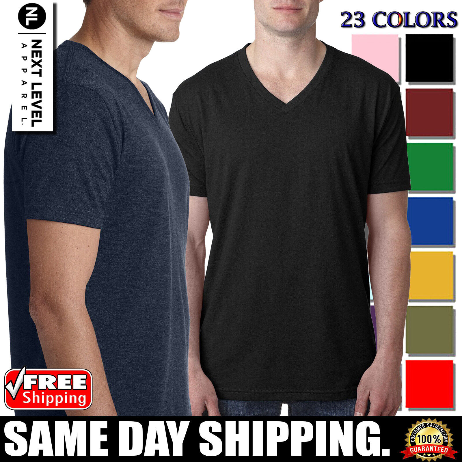 Next Level 6240 Fitted CVC V Neck Cotton Polyester Tee Top T-Shirt gallery