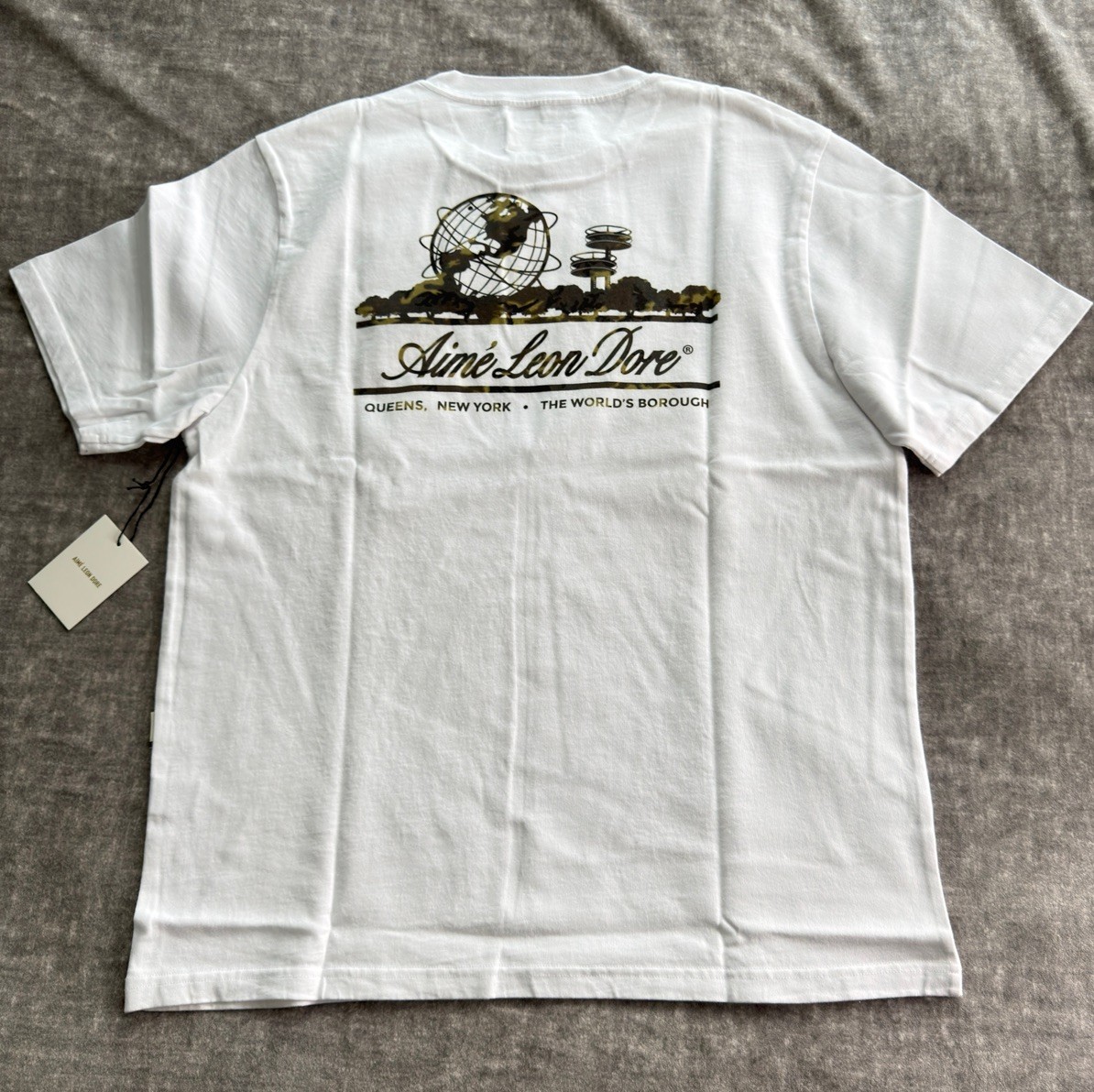 Aime Leon Dore Unisphere White Tee Camo Print Size XLarge XL ALD NYC NY SUMMER