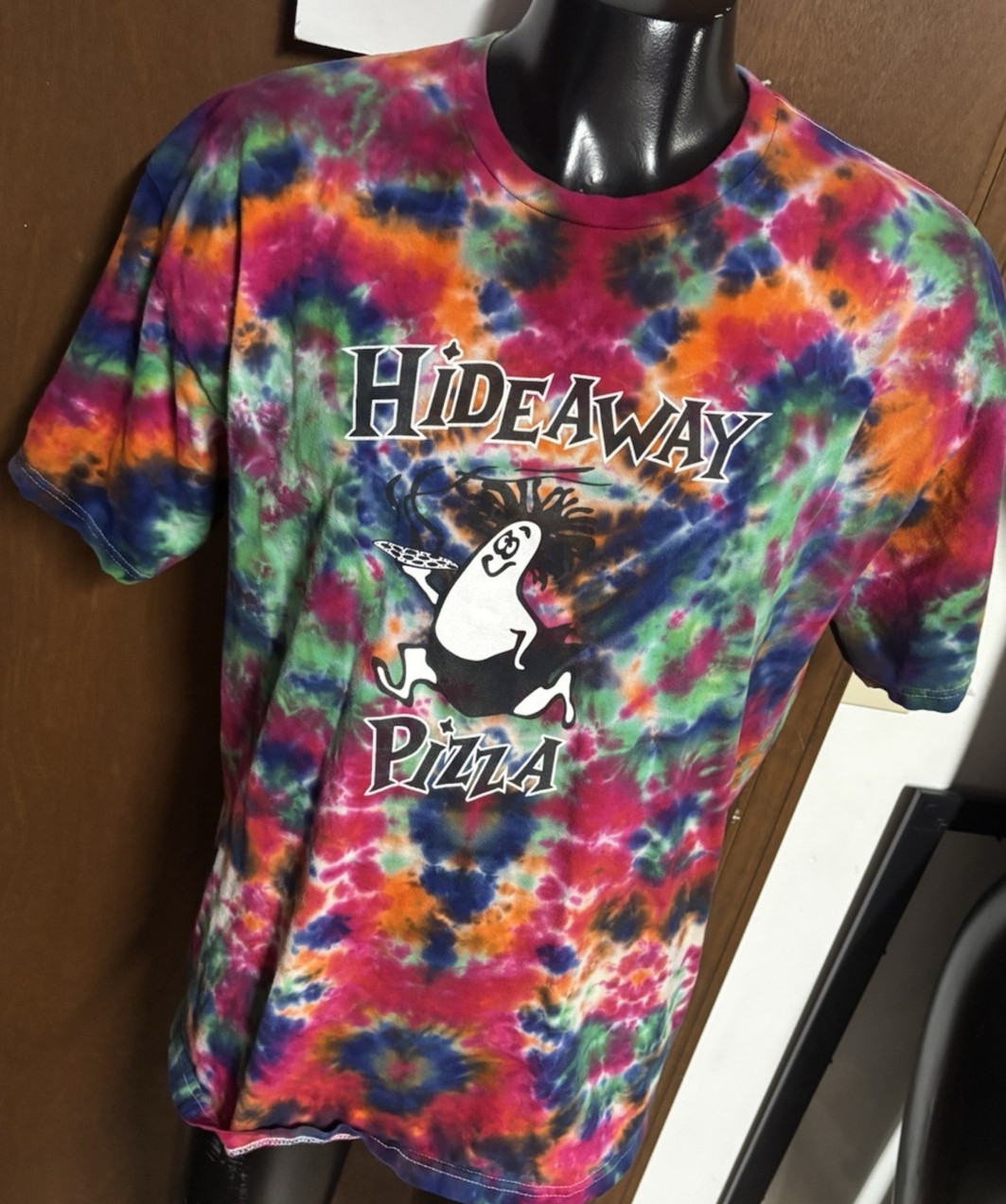 Hideaway Pizza Tiedye 2-sided T SHIRT XXL 2XL Gildan Hammer Colorful Rainbow gallery