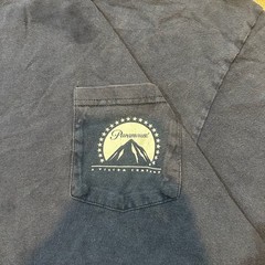 Vintage 90s Paramount Viacom Pocket T-Shirt Hanes Beefy-T XL Navy Blue