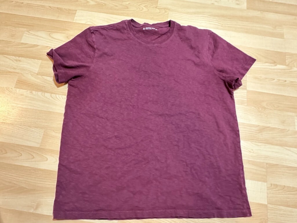 American Giant 100% Supima Cotton Slub T-Shirt Crew Neck Casual Maroon Size XL