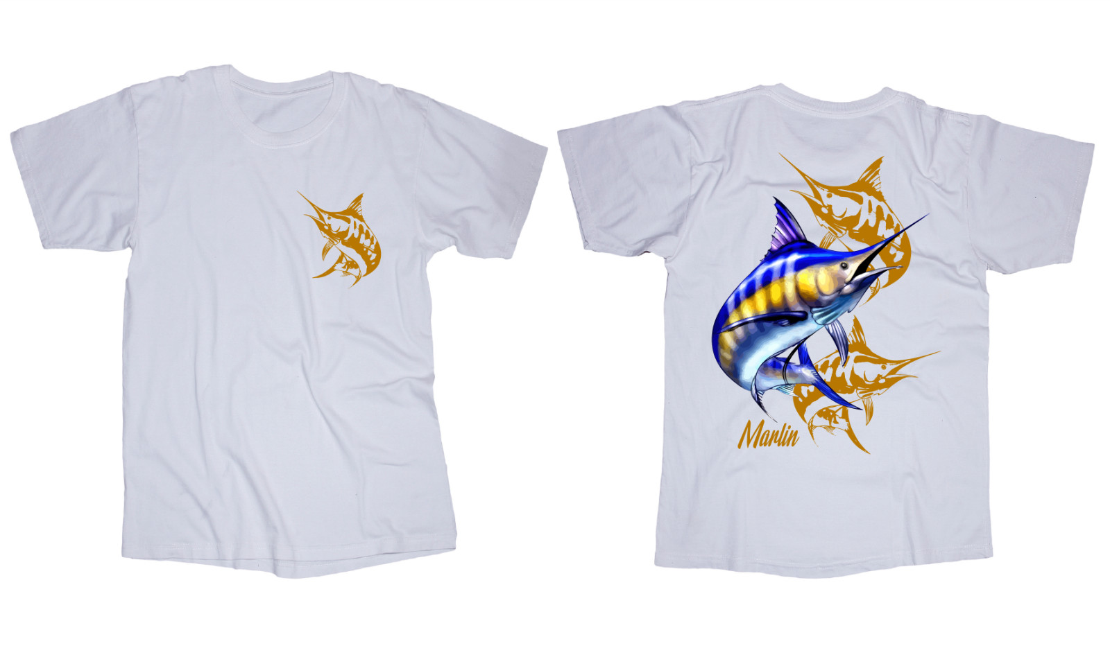 Marlin Fish T-shirt Saltwater Fishing Boat Yacht Ocean