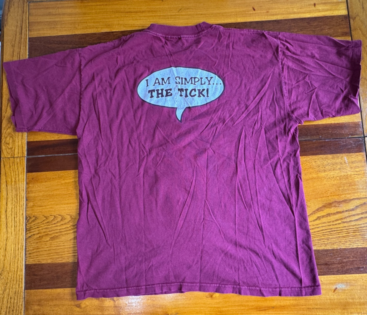 Vintage 1996 The-Tick Cartoon Shirt Large Maroon 23.5x28" XL gallery