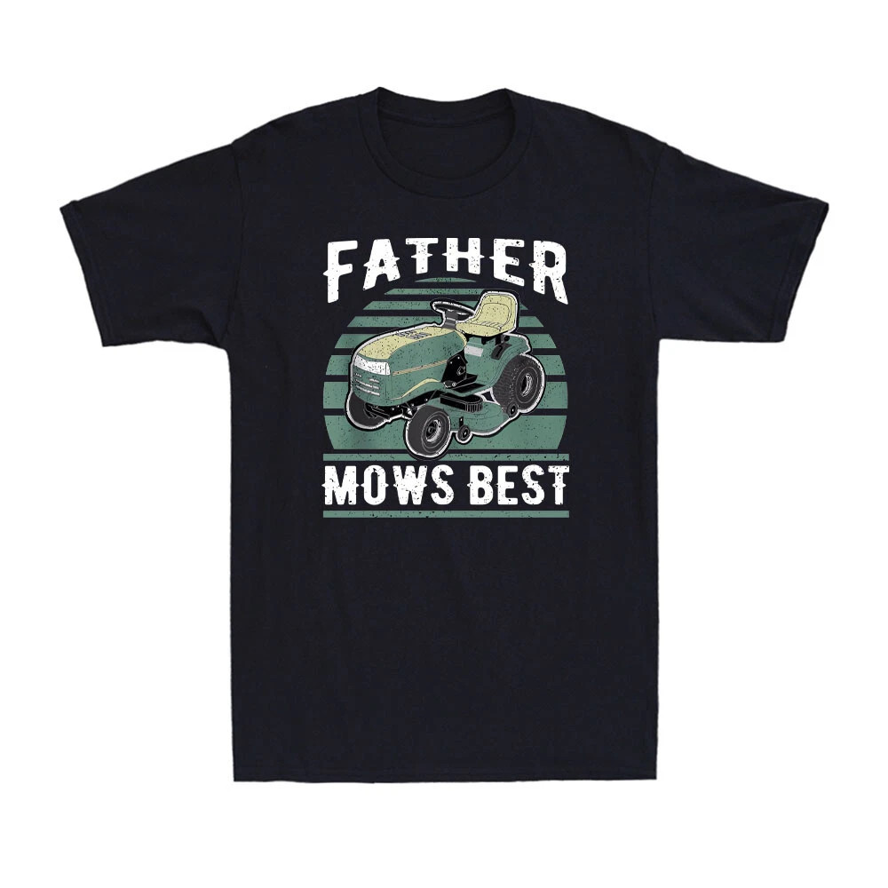 Father Mows Best Funny Riding Mower Retro Mowing Dad Gift Vintage Men's T-Shirt gallery