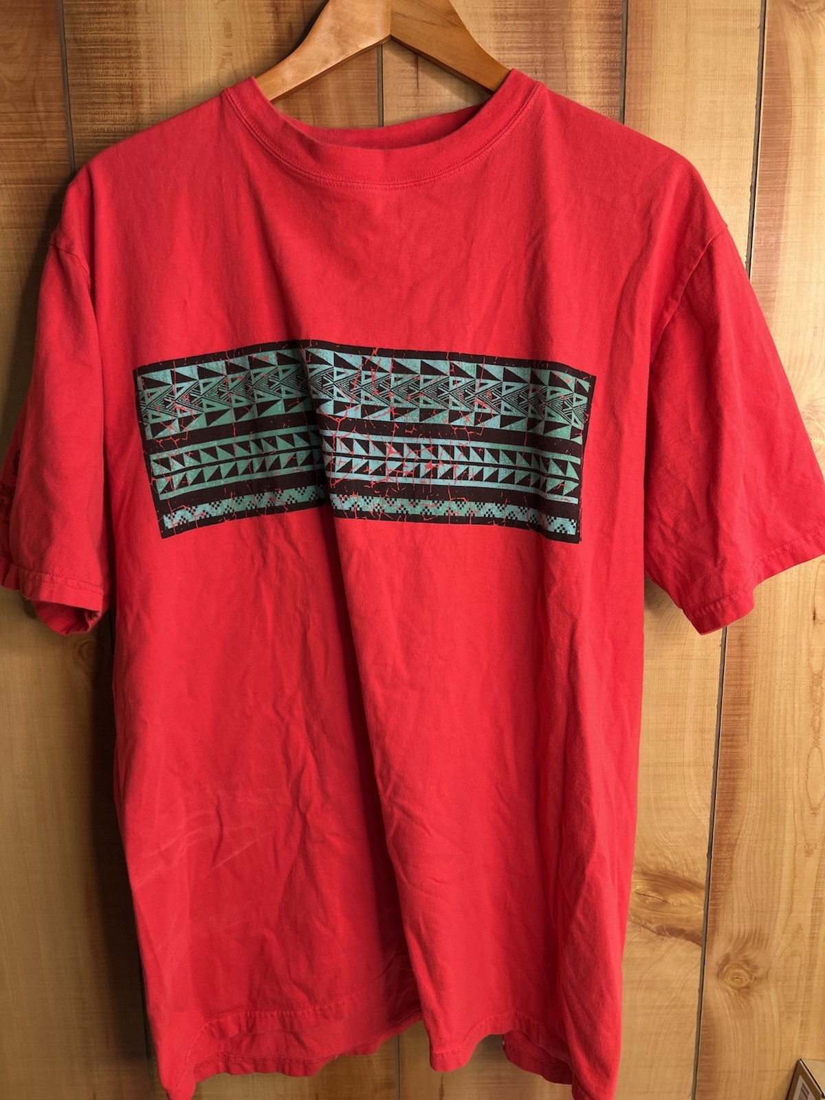 Crazy Shirts Hawaii L Alli Tapa Band Candy Apple Red Dyed USA 100% Cotton gallery