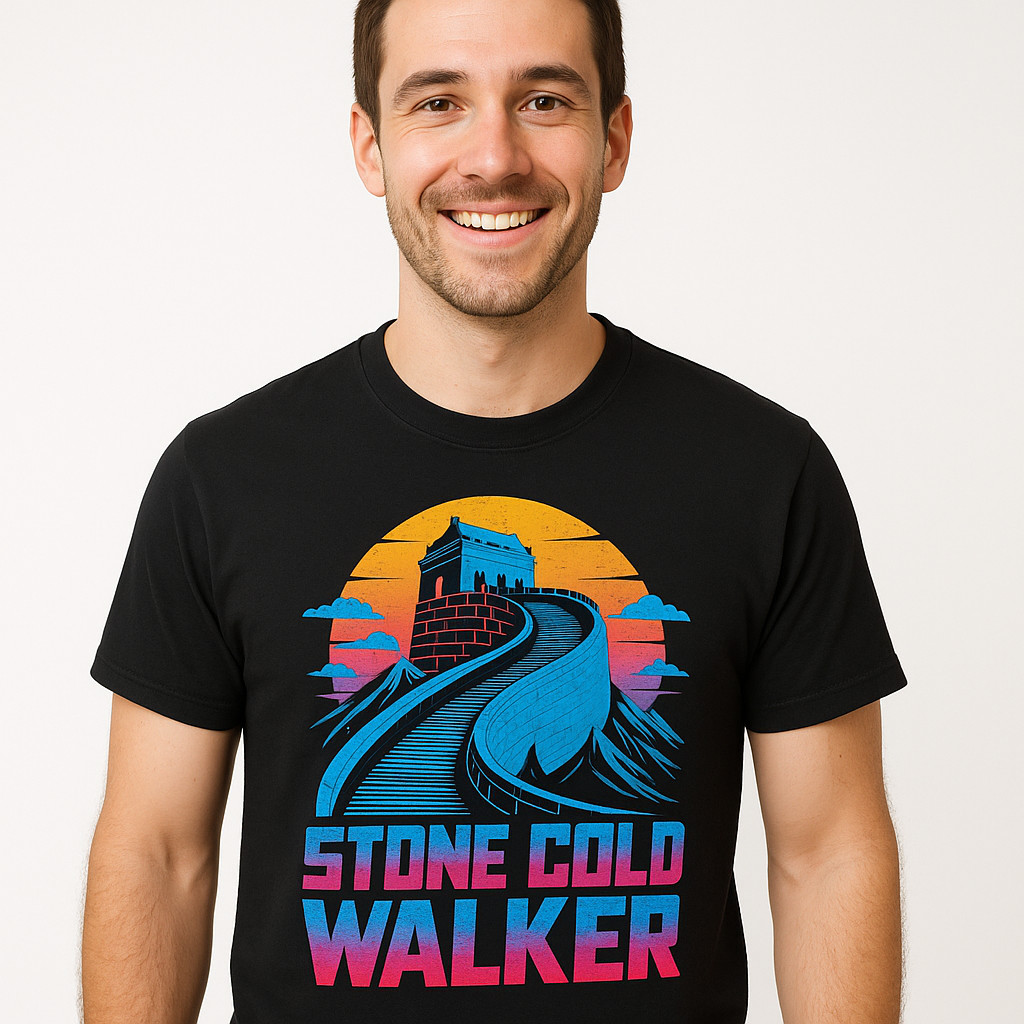 The Great Wall Of China T-Shirt - "Stone Cold Walker" Graphic Tee gallery
