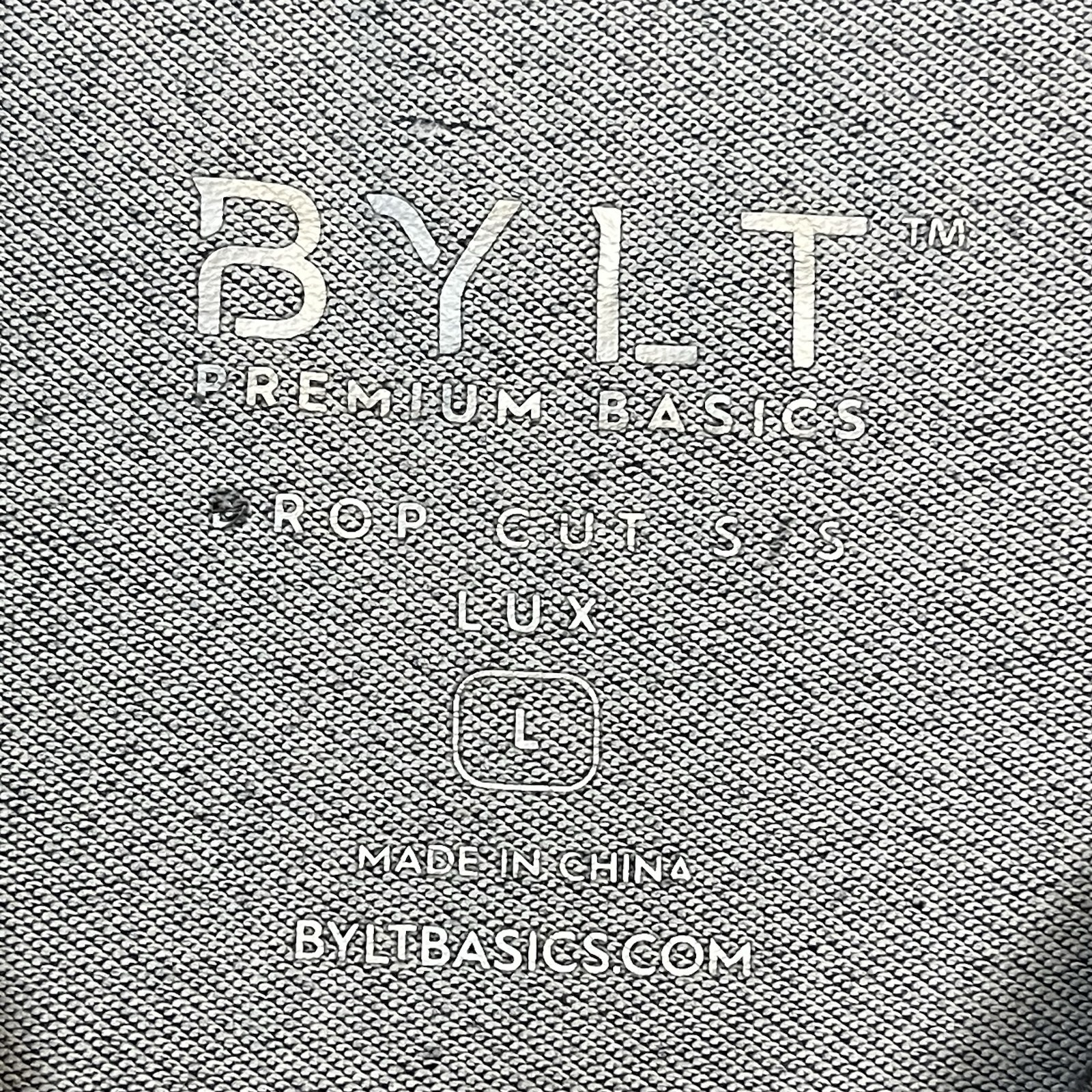 BYLT Basics Shirt Mens L Gray Drop Cut Short Sleeve Stretch Performance Tee gallery