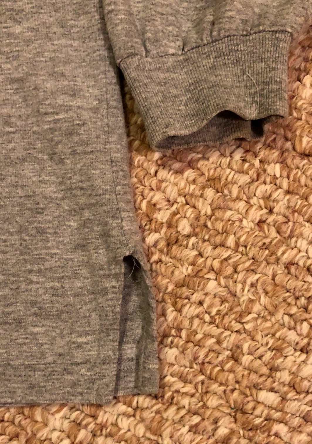 Vtg Heather Gray Russell Athletic Oversized Turtleneck T-Shirt Ribbed Neck Cuffs gallery