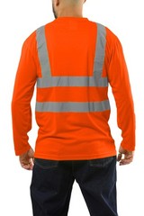 100% Polyester ANSI Class 2 Compliant High Visibility Long Sleeve Safety Shir…