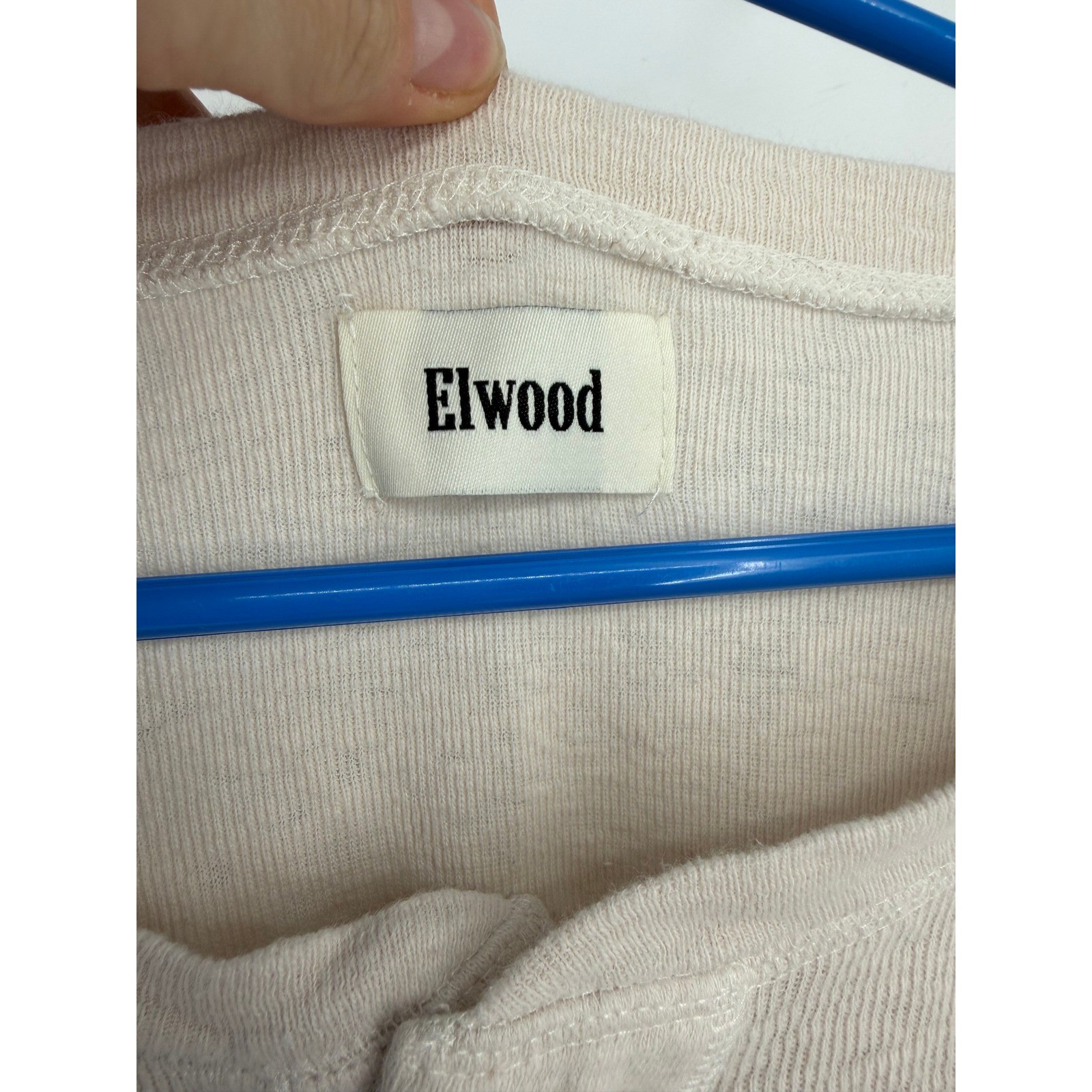 Elwood Men Oatmeal Beige Cotton Henley Long Sleeve Shirt Large ET00026 gallery