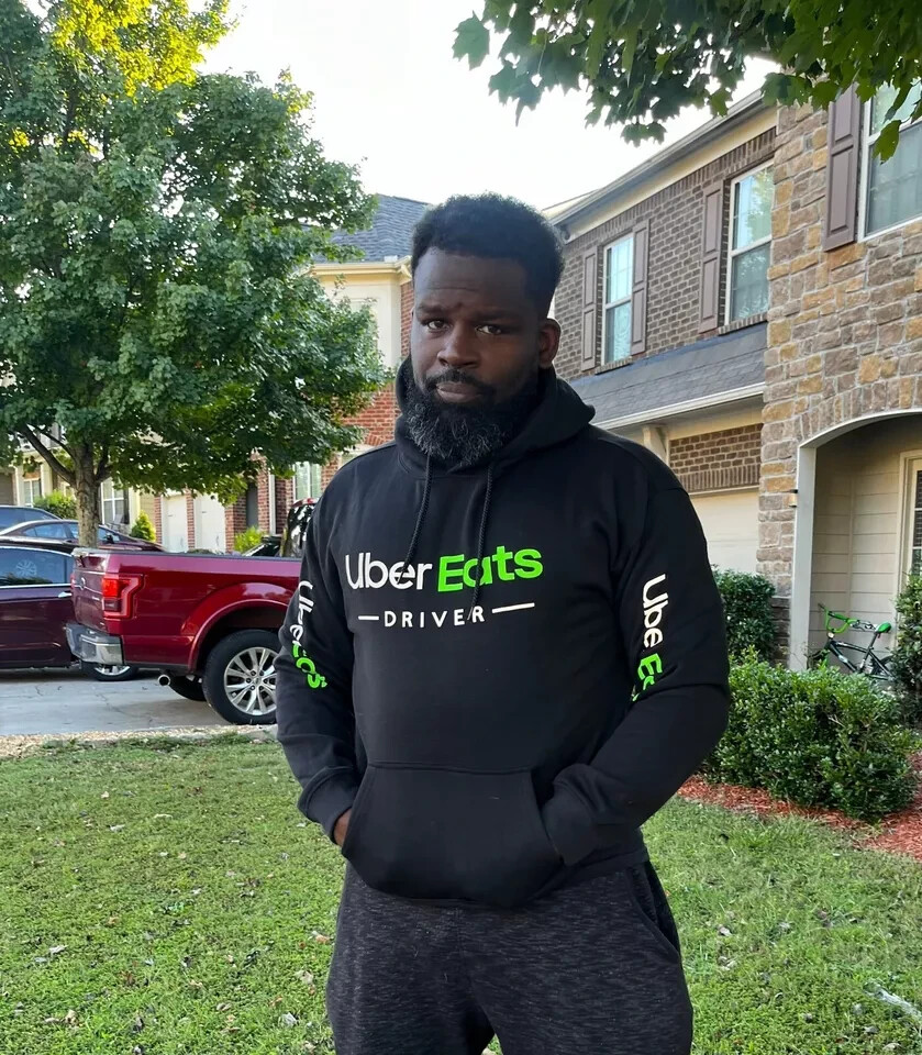 Reflective Tshirt UberEats Delivery Driver Black gallery