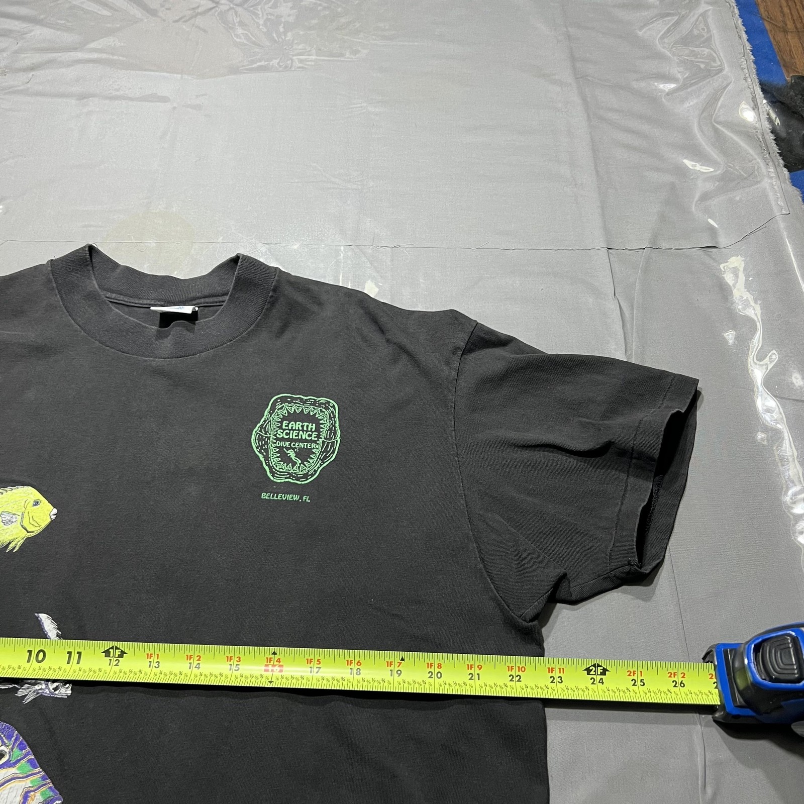 Velva Sheen Shirt Mens XL Black Earth Science Dive Center Ocean Fish Graphic Tee gallery