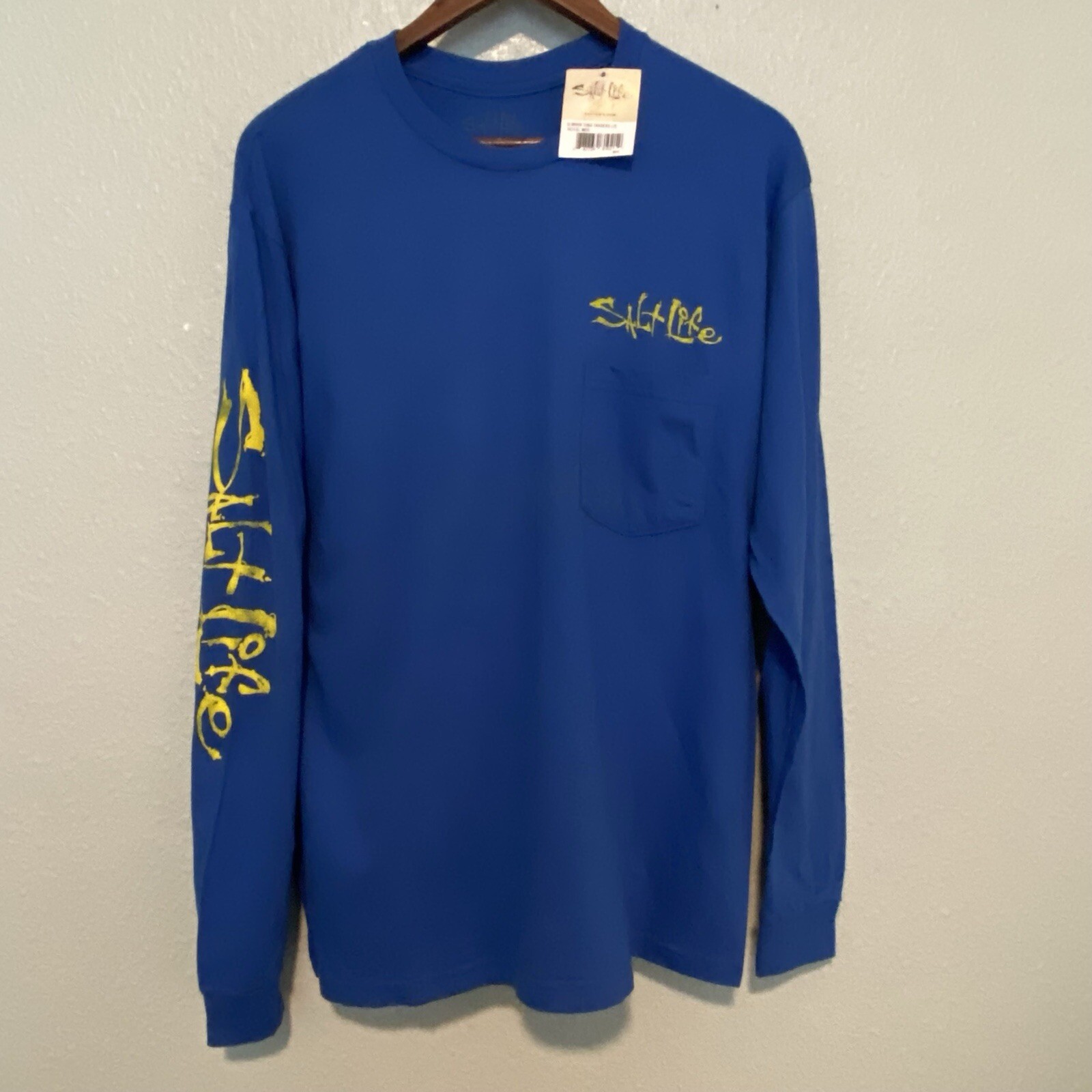 Salt Life NWT Men’s Long Sleeve Logo Shirt Medium Tuna Traders Royal Blue gallery