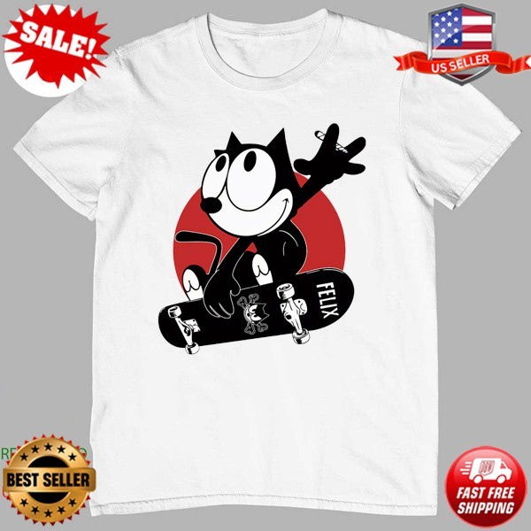 Felix The Cat Skateboard vintage funny comedy 90s 80s cartoon T-Shirt S-5XL