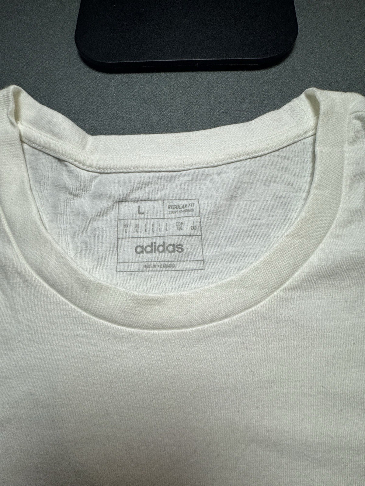 Adidas Men’s White Multi Color Logo Graphic T-Shirt Size L Brand New gallery