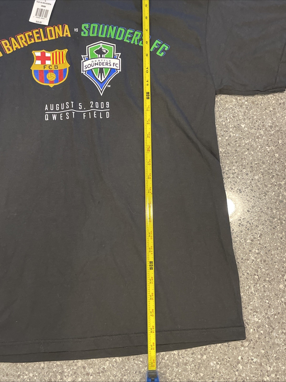 2009 FC Barcelona vs Seattle Sounders Qwest Field Soccer T-Shirt Size Large gallery