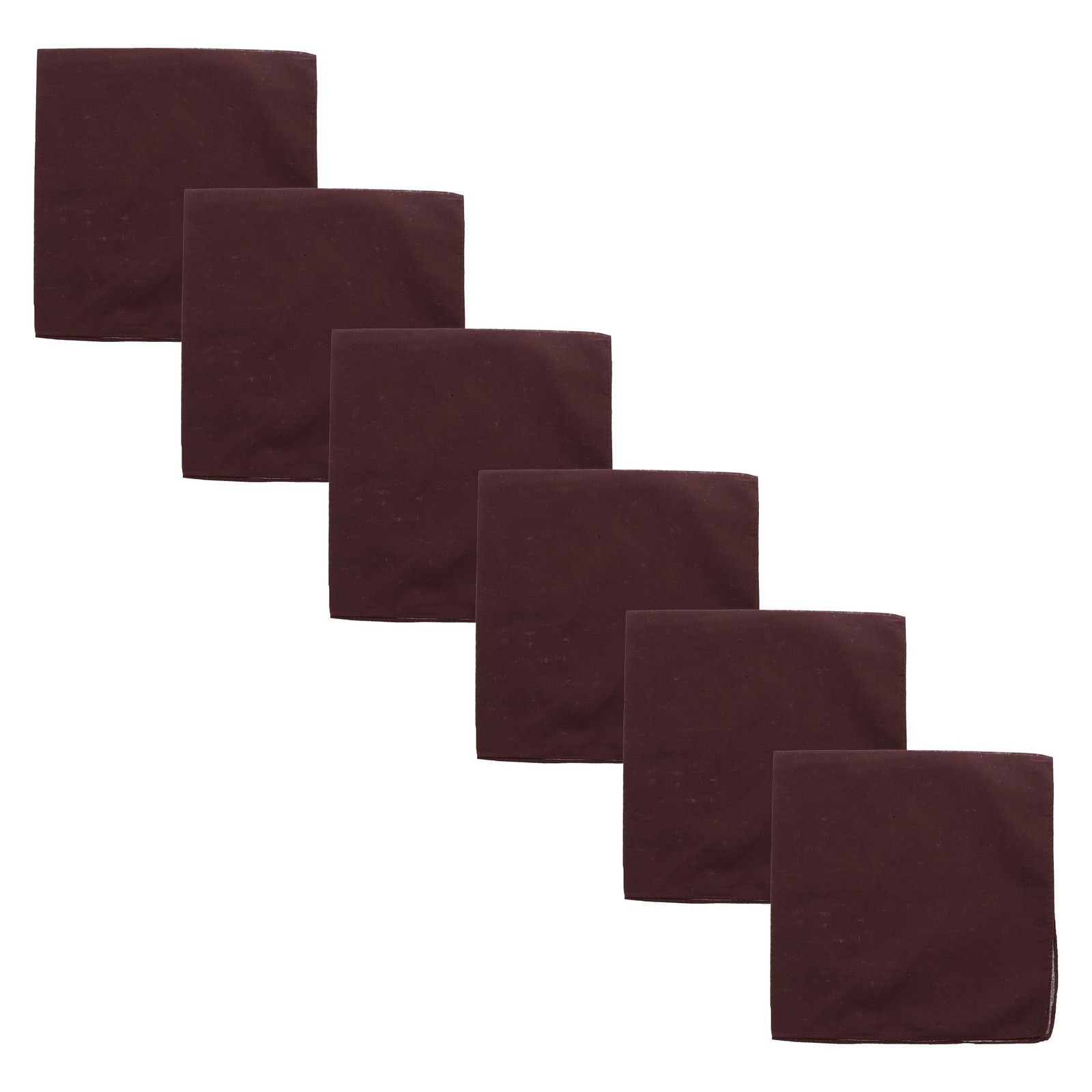 6 Pack Solid Color Cotton Bandanas for Men, Women, Unisex Headband, Scarf Set