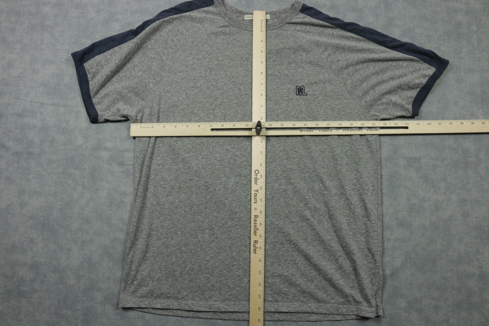 Marine Layer Shirt Mens Large Gray Raglan Athletic Tee Soft Re-Spun Logo Top gallery