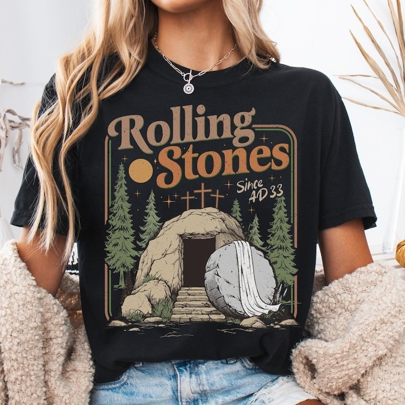 Rolling Christian T-Shirt Easter Clothing Jesus Christ Shirt gallery