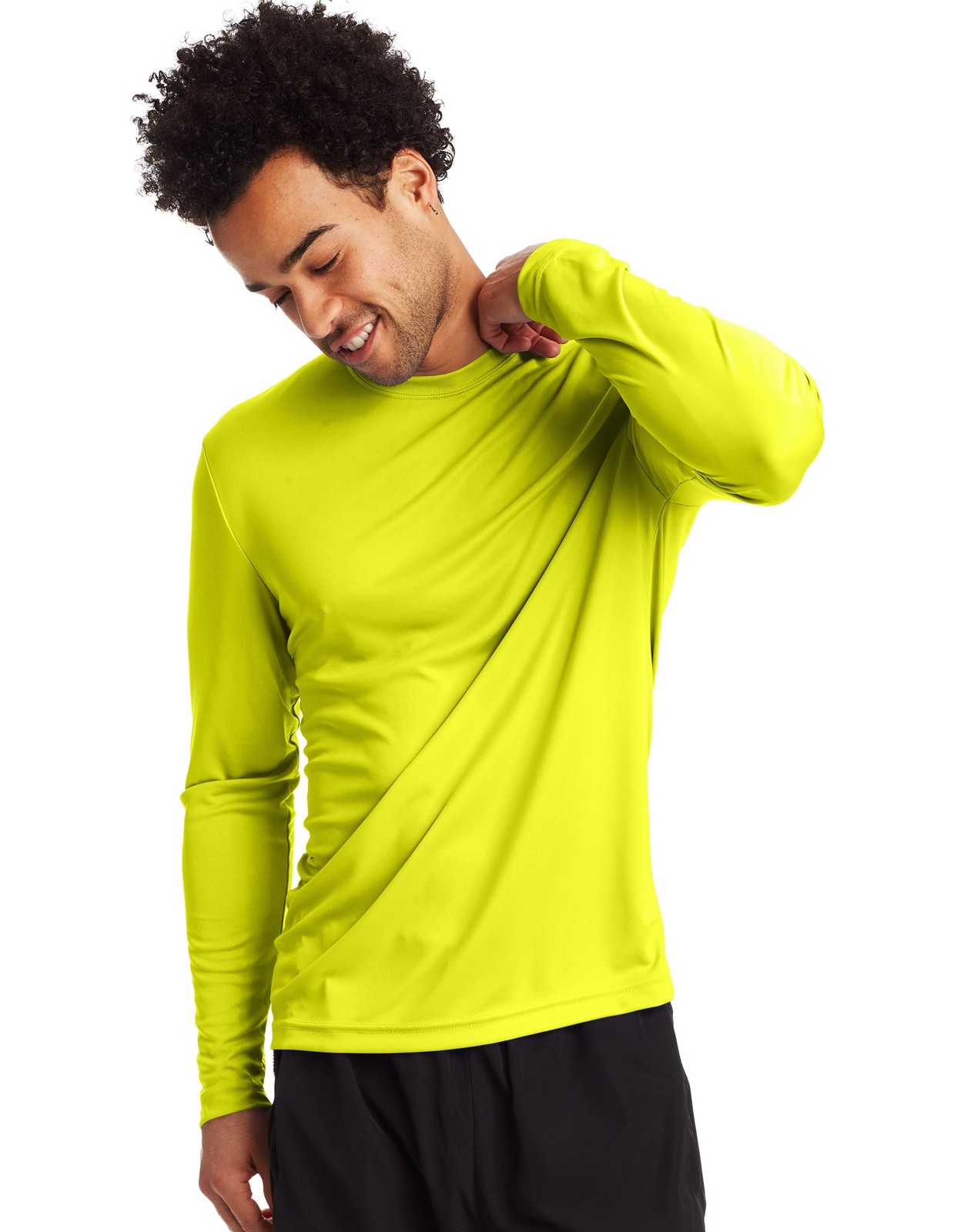 Hanes Sport Cool DRI Men's Performance Long Sleeve T-Shirt, Value 4-Pack gallery