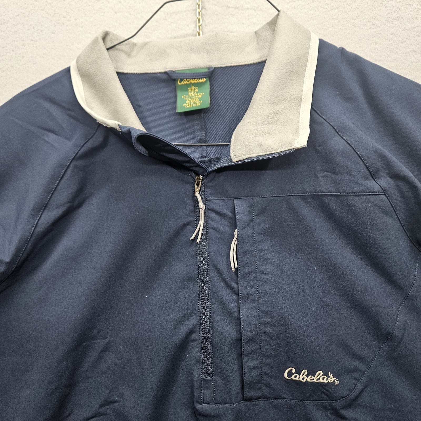 Cabela's Men's Size Large Navy Blue Long Sleeve 1/4 Zip Pullover Jacket gallery