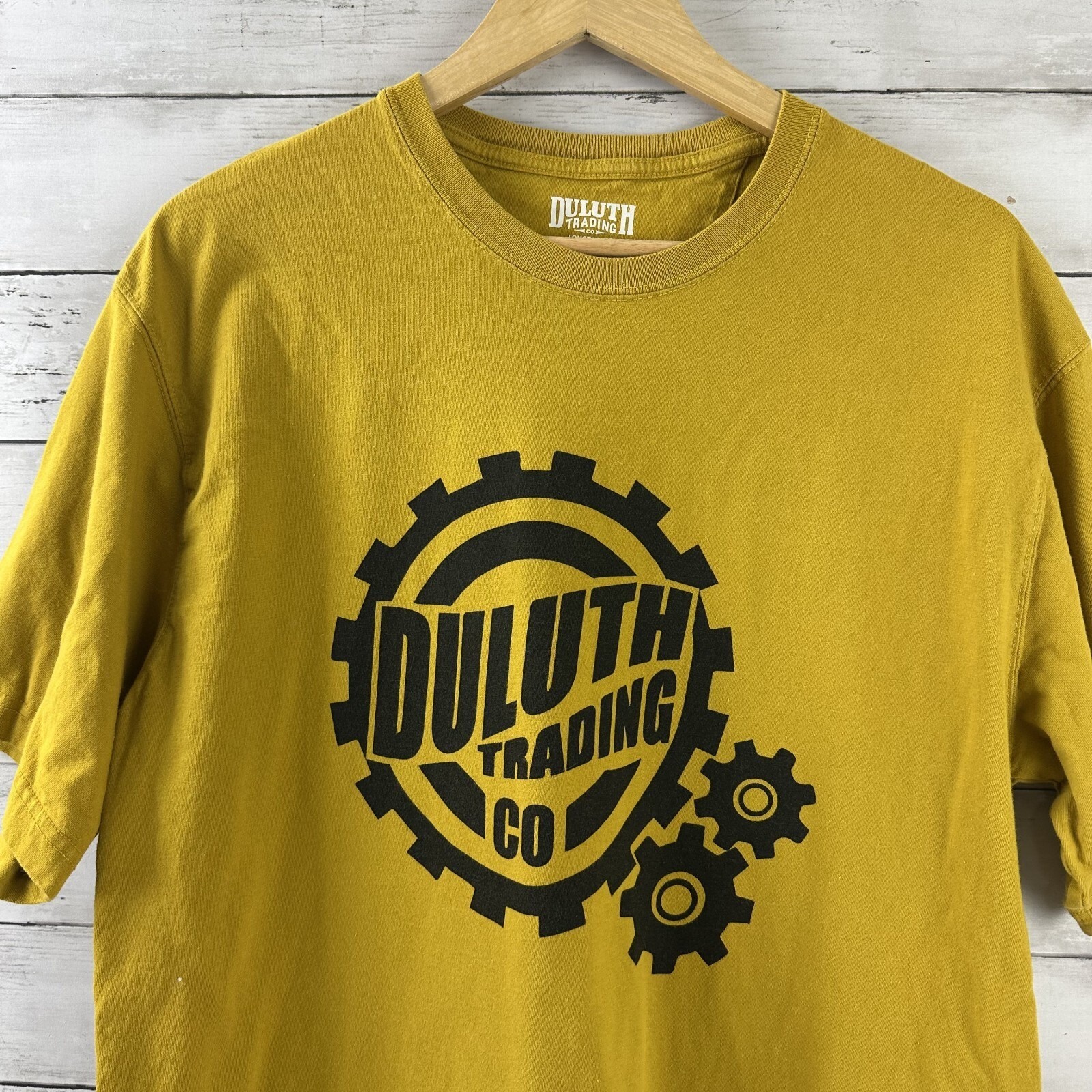Duluth Trading Co Shirt Mens Medium Mustard Yellow Longtail T Gears Tee Outdoors gallery