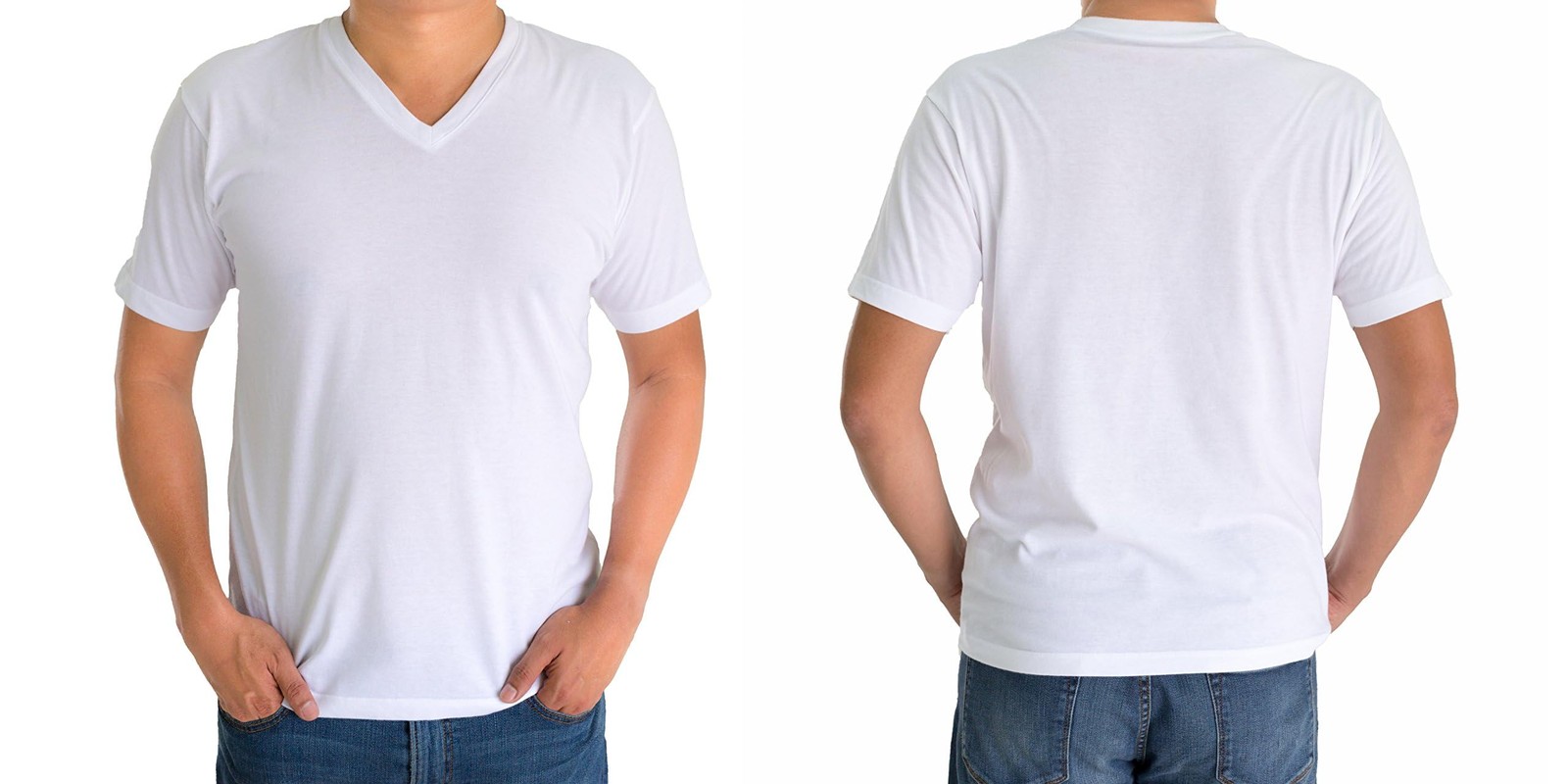 Classic Men's White Short Sleeve Undershirts V Neck T Shirt - Multi & Bulk Wh... gallery
