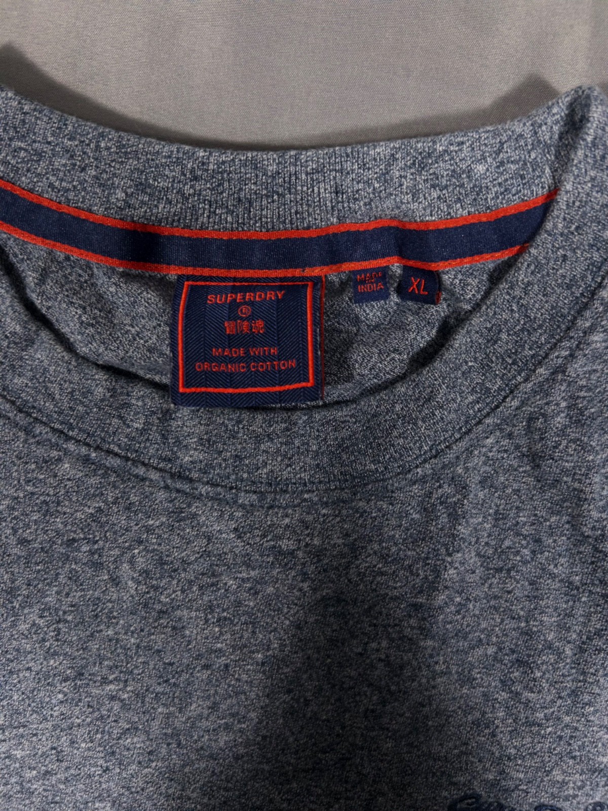Superdry T-Shirt Blue Embroidered Logo Short Sleeve Mens XL gallery