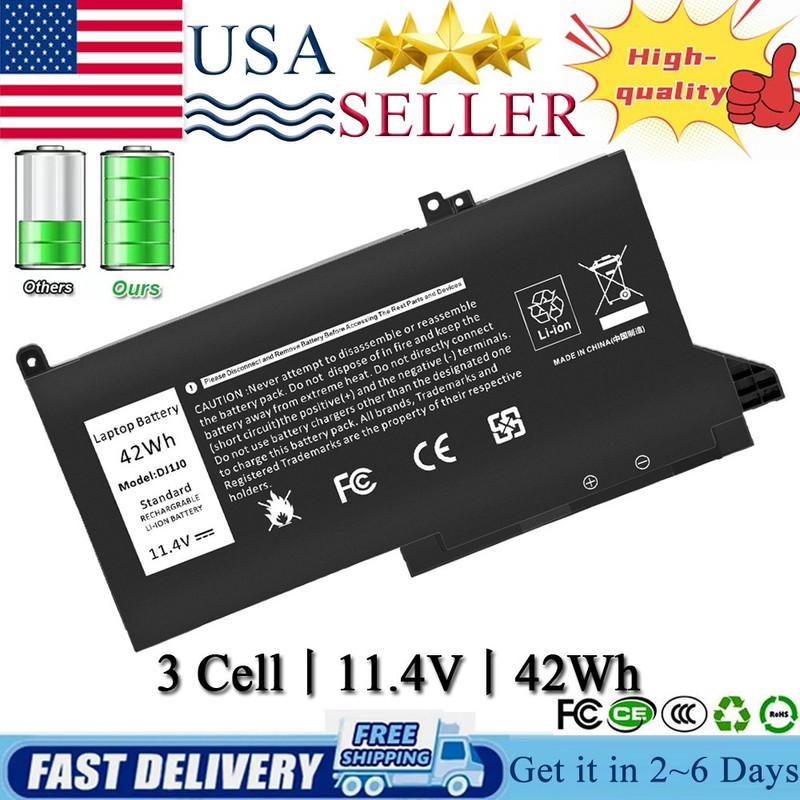 Lot Battery DJ1J0 For Dell Latitude 12 7280 7290 13 7380 7390 14 7480 7490 ONFOH