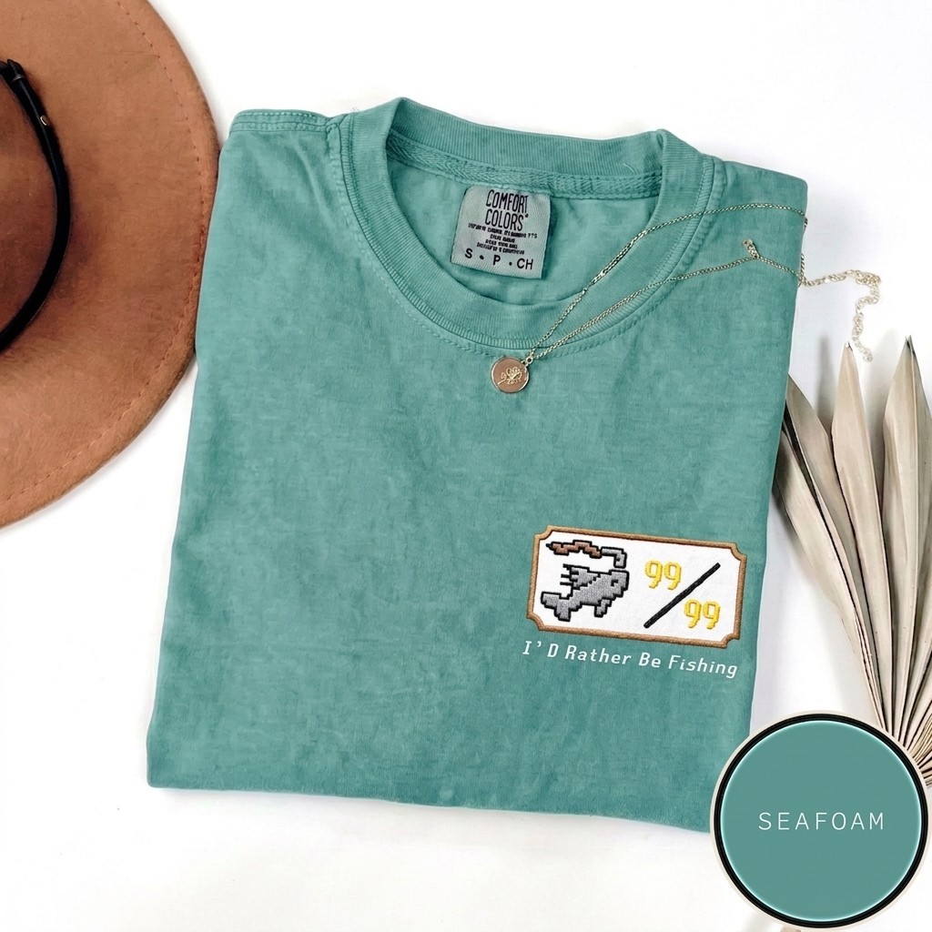 Embroidered OSRS Fishing T-Shirt, RuneScape Gamer Shirt, Old School RPG Gift gallery