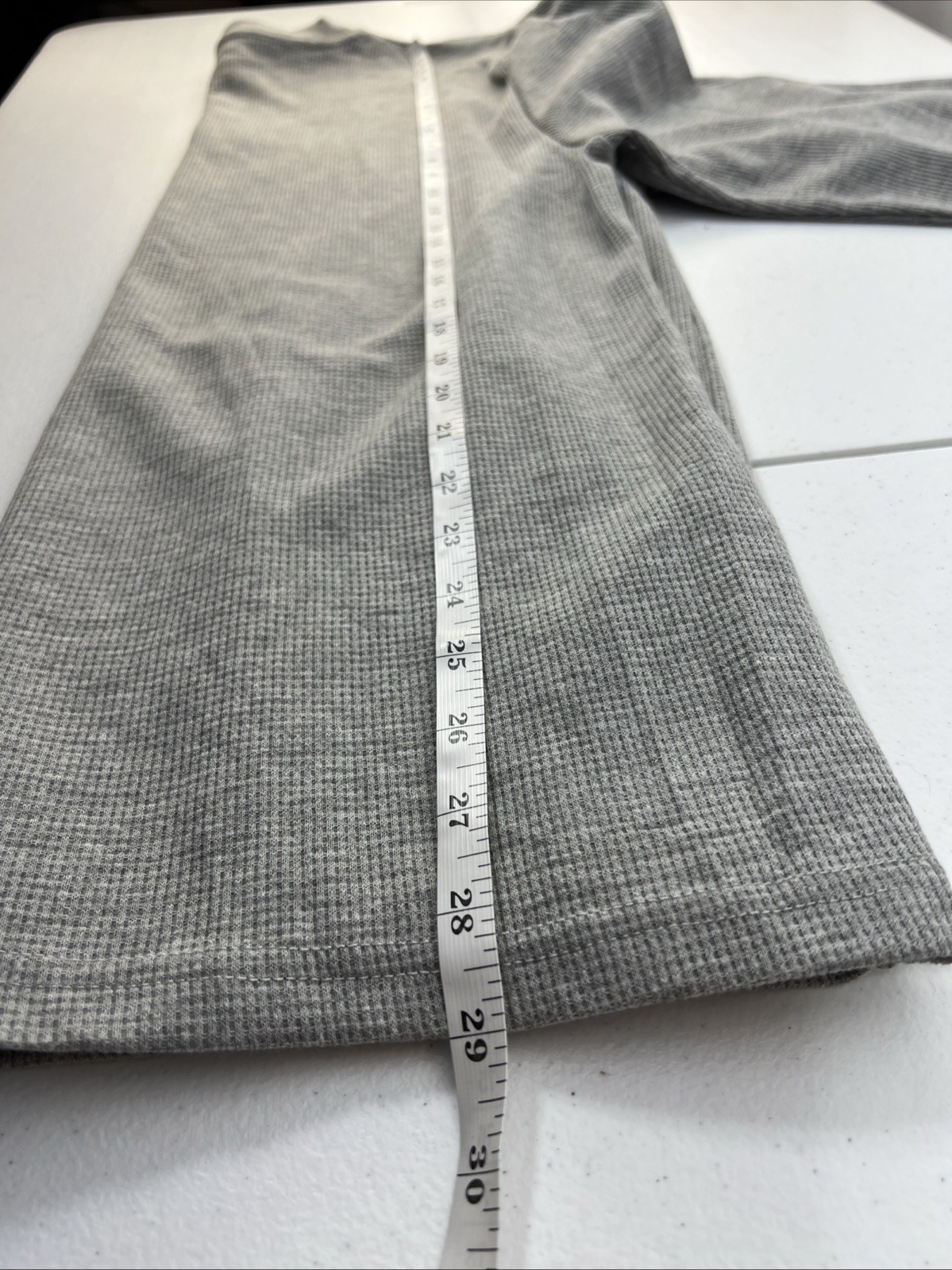 NWT Linea Uomo Gray Waffle Knit Thermal Crew Neck Size XL gallery