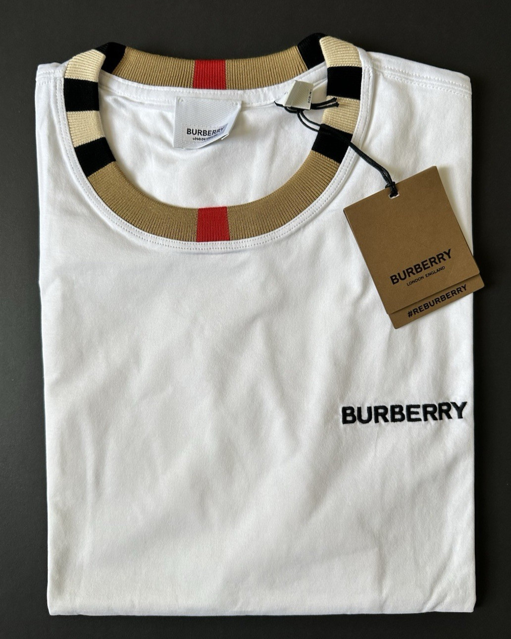 Burberry Jayson White Cotton T-shirt L (Oversized) 8078115 NWT $370