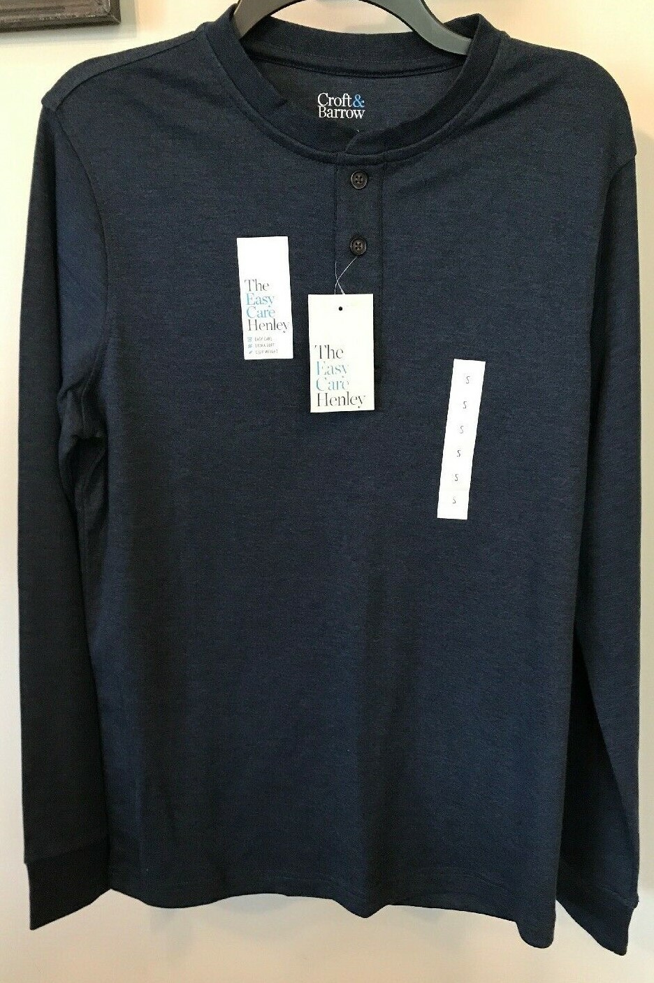 Sonoma Easy Care Henley-Lightweight-Blue- Men's Size S - NEW $30 gallery