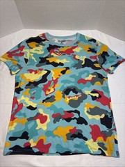 Men’s Champion (M) Blue Camo Camouflage Print Short Sleeve Shirt