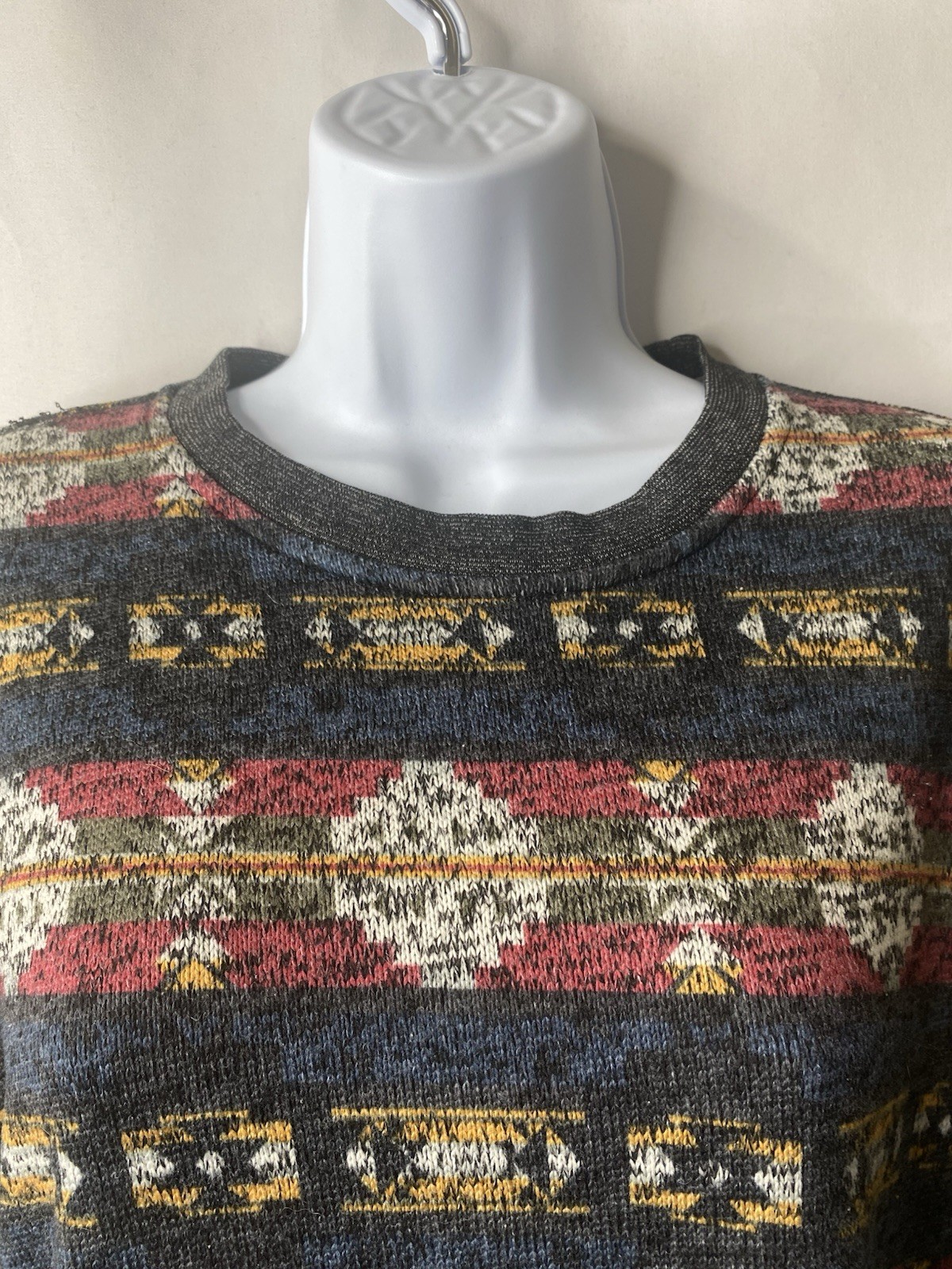 Brooklyn Men’s Aztec Print Shirt Size Small Street Wear Fall Winter Warm gallery