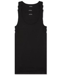 3 PACK CALVIN KLEIN SIZE MEDIUM BLACK RIBBED COTON TANKS T-SHIRTS UNDERSHIRTS