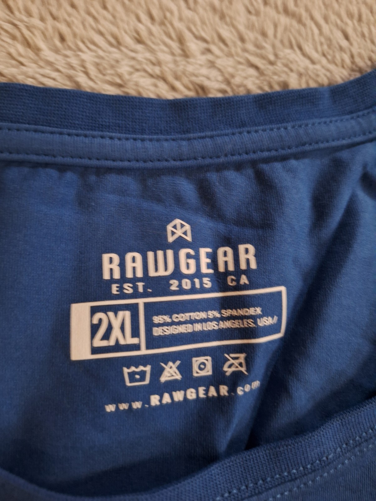 RAW GEAR Men’s Blue Essentials Short Sleeve T-Shirt Size 2XL NWT gallery