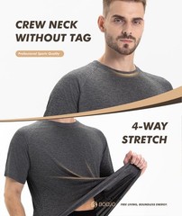 5 Pack Workout Shirts for Men-Quick Dry Black Gym Moisture Wicking Short Slee…