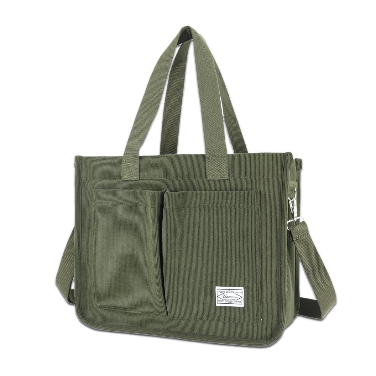 Tote Bag for Women with Pockets,Large Corduroy Crossbody Purse for Laptop,Wor…