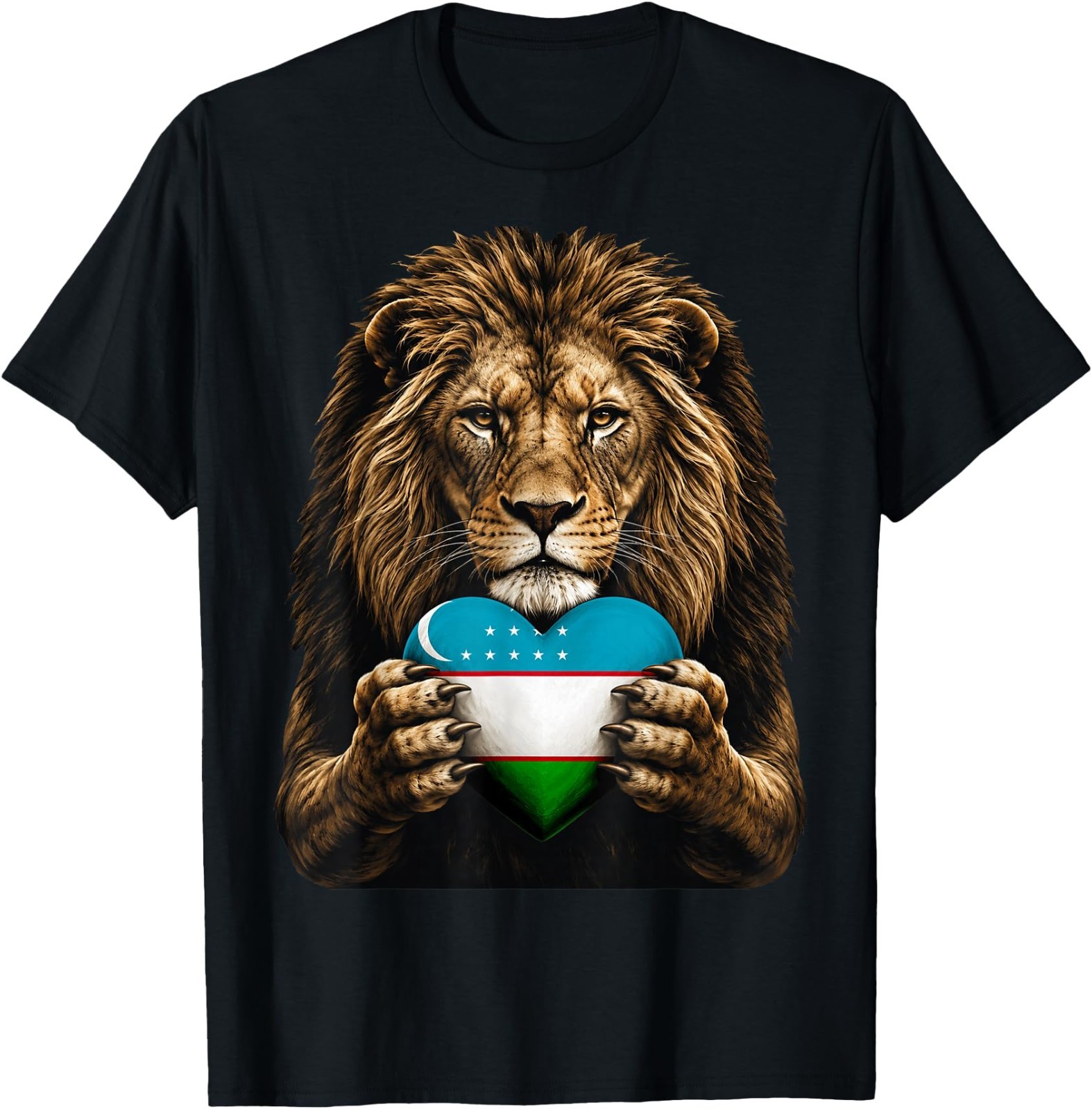 Uzbekistan Flag Heart Pride Country Heritage Lion Uzbek T-Shirt gallery