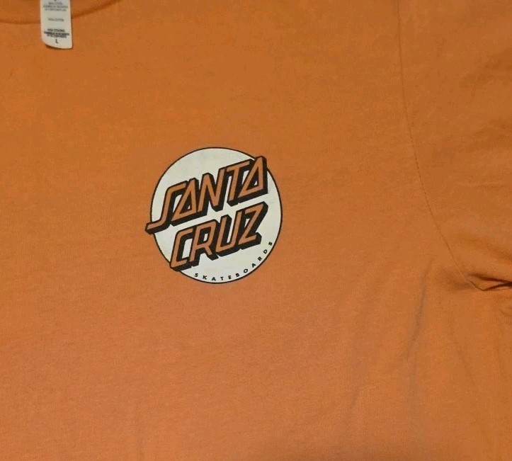 Santa Cruz Skateboards The Original Logo Graphic Tshirt Size Large Peach gallery
