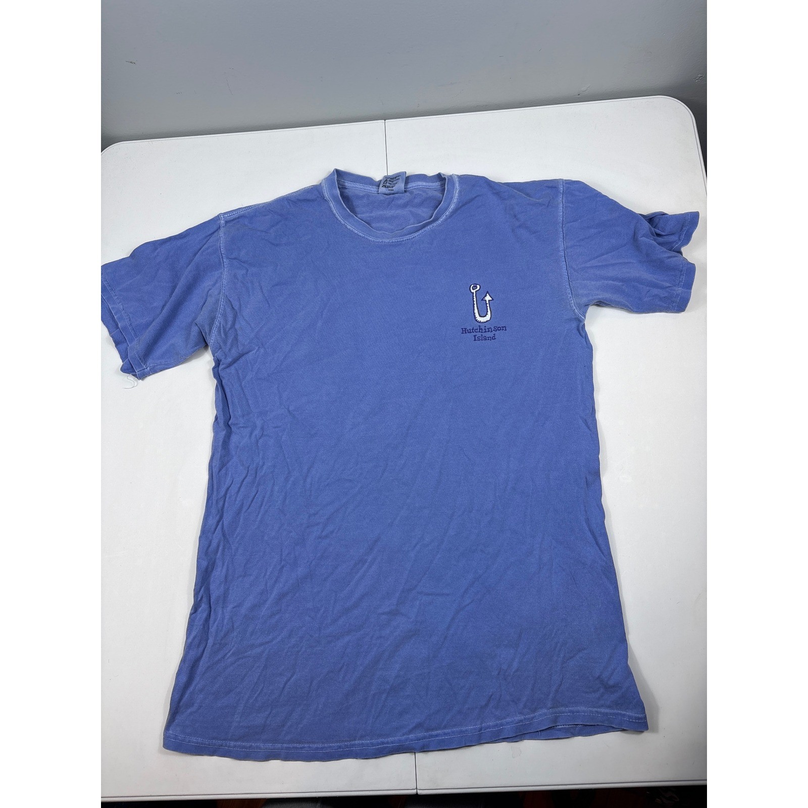 Comfort Colors Grouper Therapy Graphic T Shirt Blue Distressed Fishing Mens M gallery