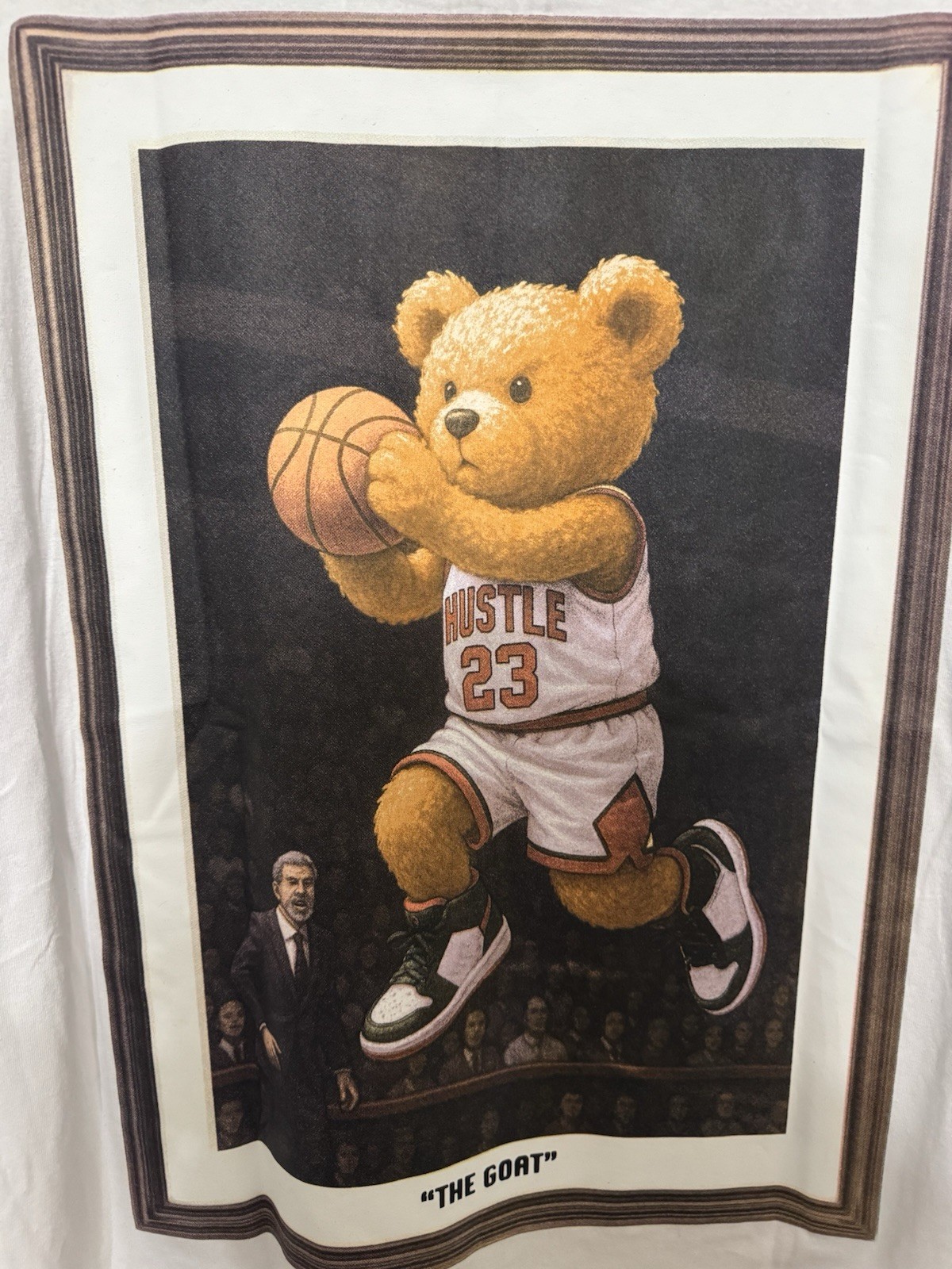 Jordan 23 & Phil Jackson Teddy Bear O.G. Hustle Legend Men’s T-Shirt Large gallery