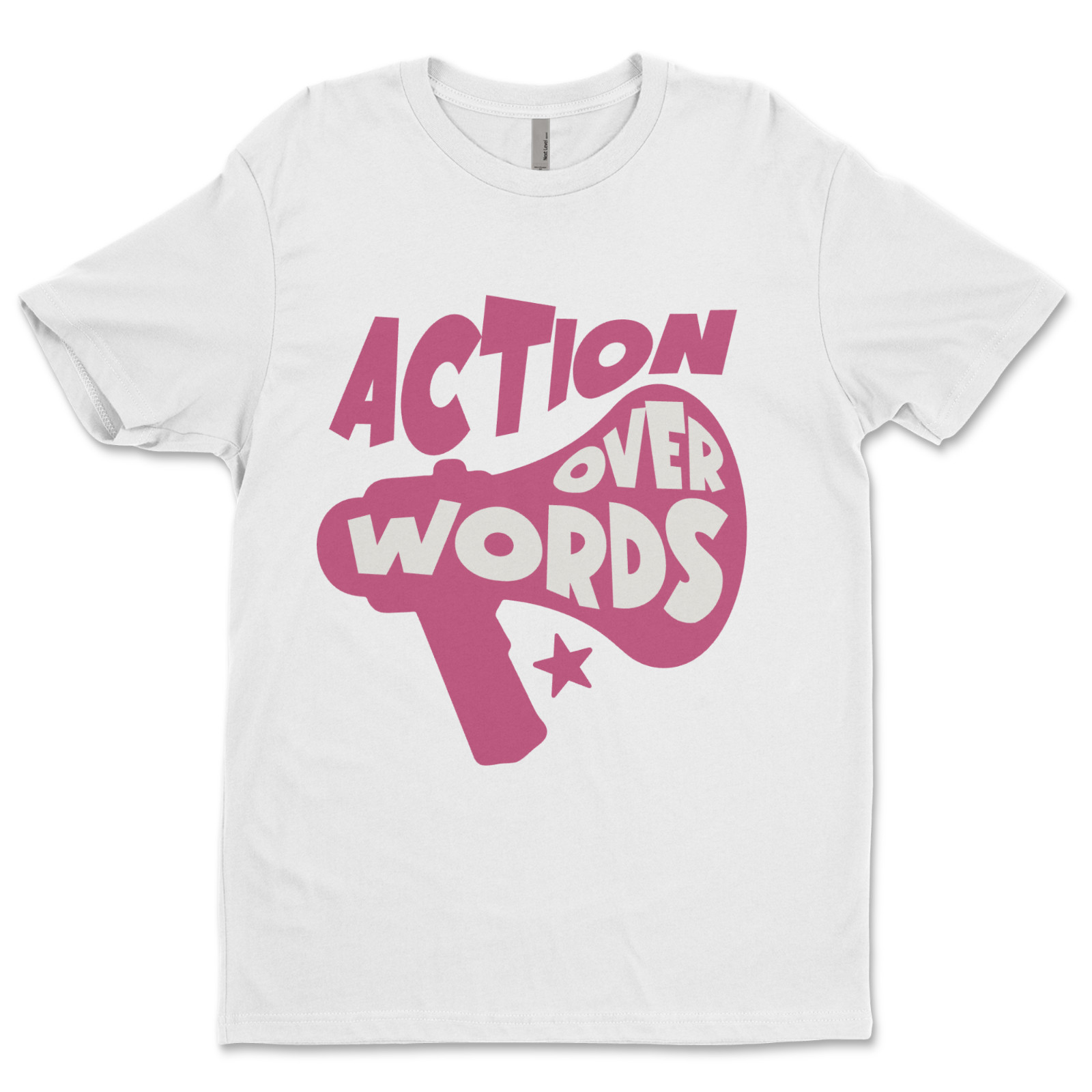 Custom T-Shirt, action over words Dtf Print On Next Level T-Shirt unisex cotton￼ gallery